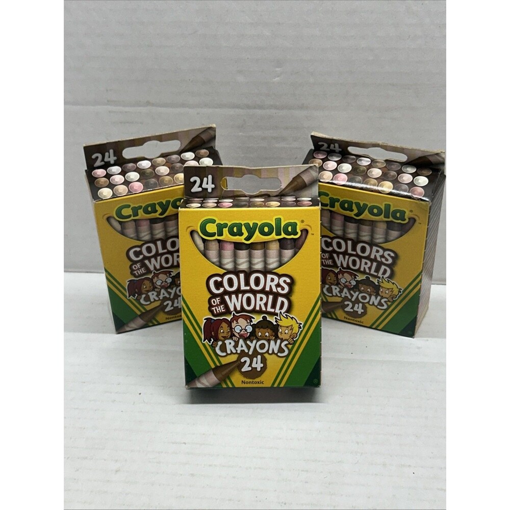 Crayola Crayons 24pc (3 packs), Colors of The World, Multicultural Crayons NEW